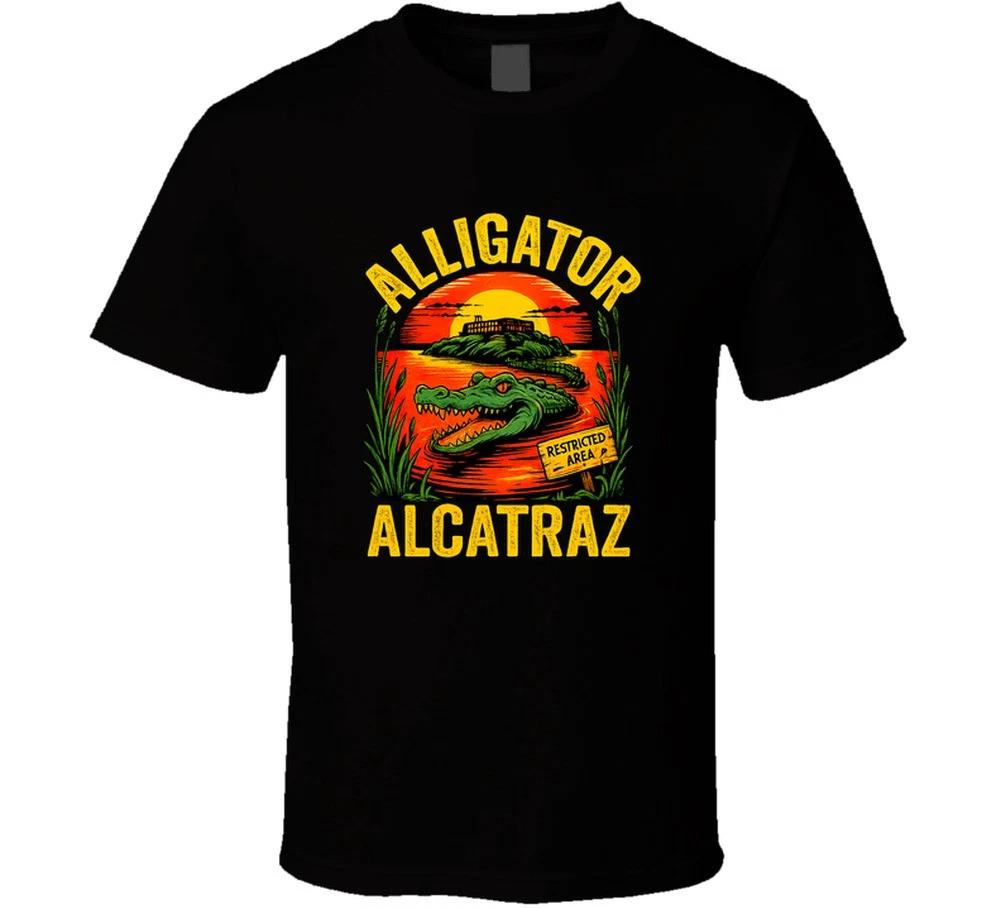 Alligator Alcatraz Funny Florid Everglades Trending Gift Black T Shirt S