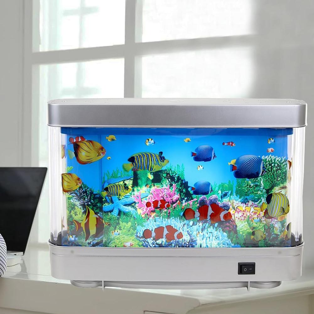 Artificial Tropical Fish Tank Lamps Aquarium Decor Virtual Ocean in Motion Night Light For Children Halloween Christmas Gift Toy
