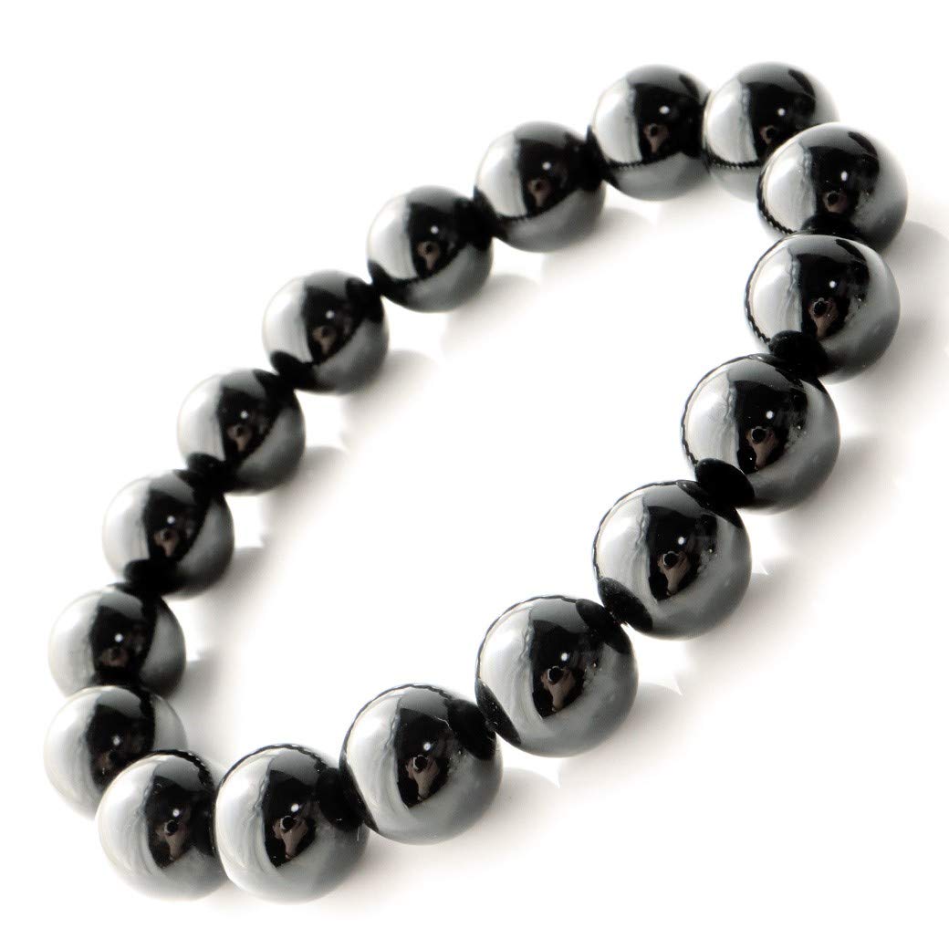 

Morion Black Crystal Bracelet 12mm Tibetan Natural Stone Power Stone Morion Natural Quartz Identified Comes with Exclusive Box Inner Diameter 20cm чорний