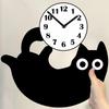 Kids Room Wall Clock Acrylic Hanging Creative Adorable Gift for Cat Design Decorative