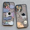 Cartoon Astronaut Pattern Phone Case For iPhone 14 13 15 Pro Max Plus 11 12 Mini Pro Max 7 8 Plus X XR XS Shockproof Phone Cover