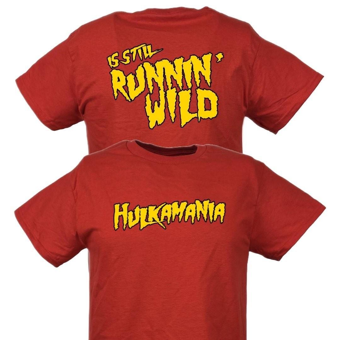 Hulkamania Still Runnin Wild Hulk Hogan Red 100% Cotton T-shirt Mens Tees Top M