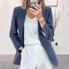 Modischer Damen-Cord-Cardigan, Elegant Slim Fit, Farbe, Lässige Kleine Anzugjacke