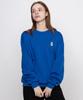 GRAVER [Unisex] Duck Face Embroidered Smile Sweatshirt_Cobalt Blue