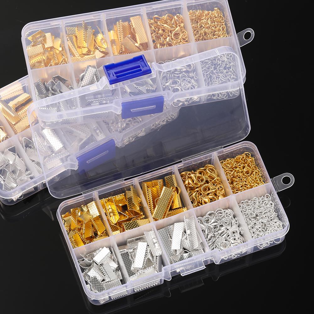 368 Stück/Box Hummerklauen Haken Verlängerungskette Armband Endverbinder Schiebeverschluss für DIY Schmuckherstellung Fundstücke Kits