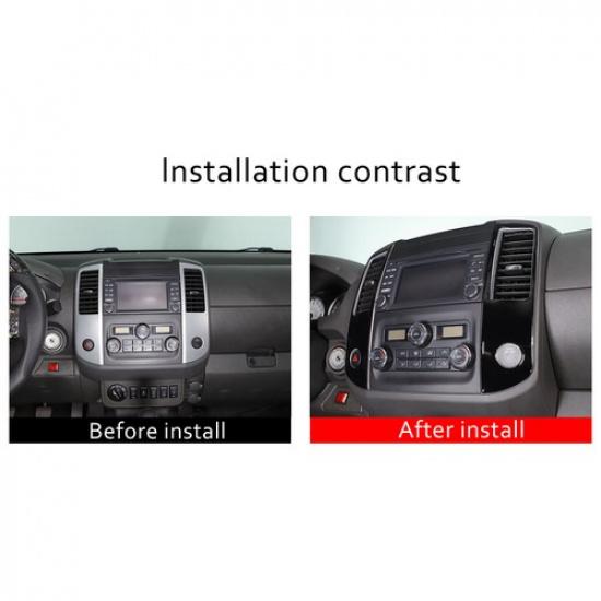 Glänzendes Klavierlack Schwarz Mittelkonsole Luftausströmer Zieraufkleber Für Nissan Frontier 2005-21