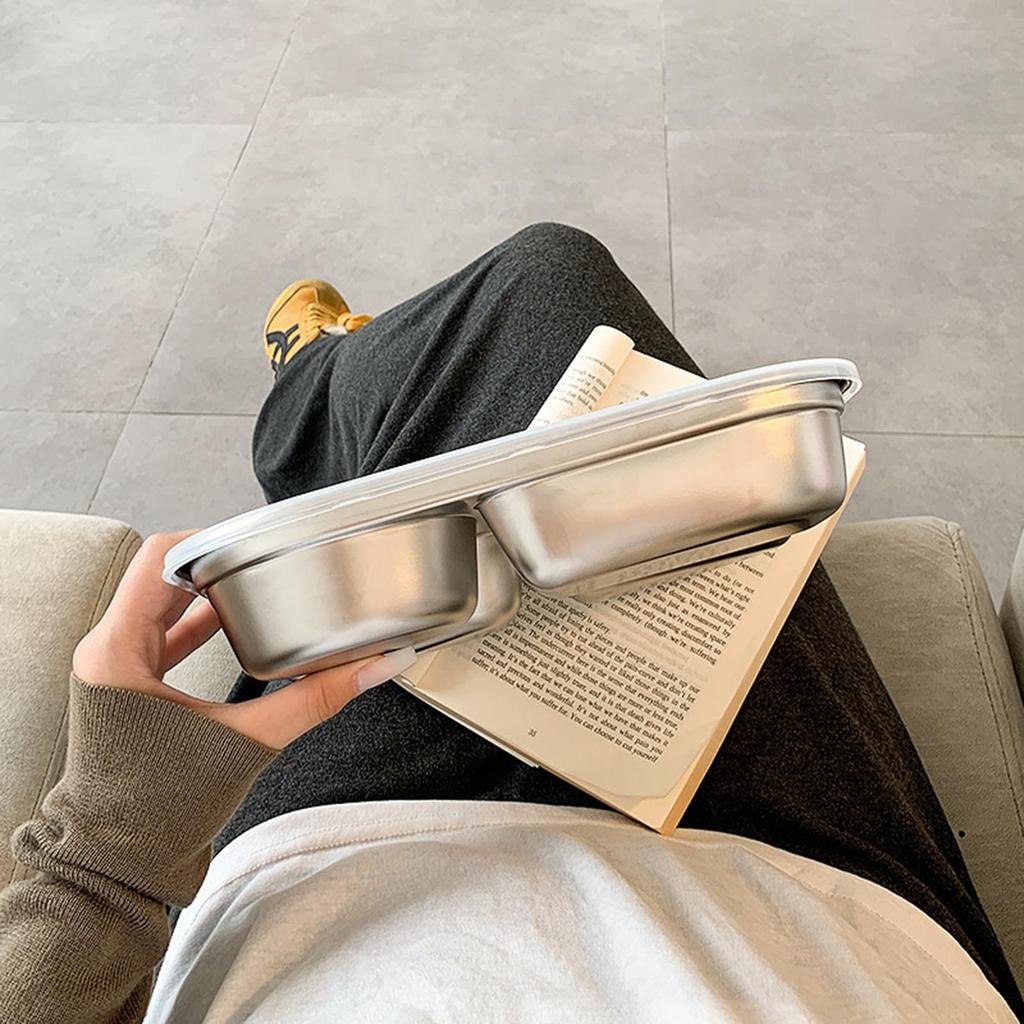 Snoopy Bento Lightweight and Easy To 304 Stainless with Removable for Office Blue Box, Use, Steel, Leak-Proof, Insulated, Stackable, Dividers,