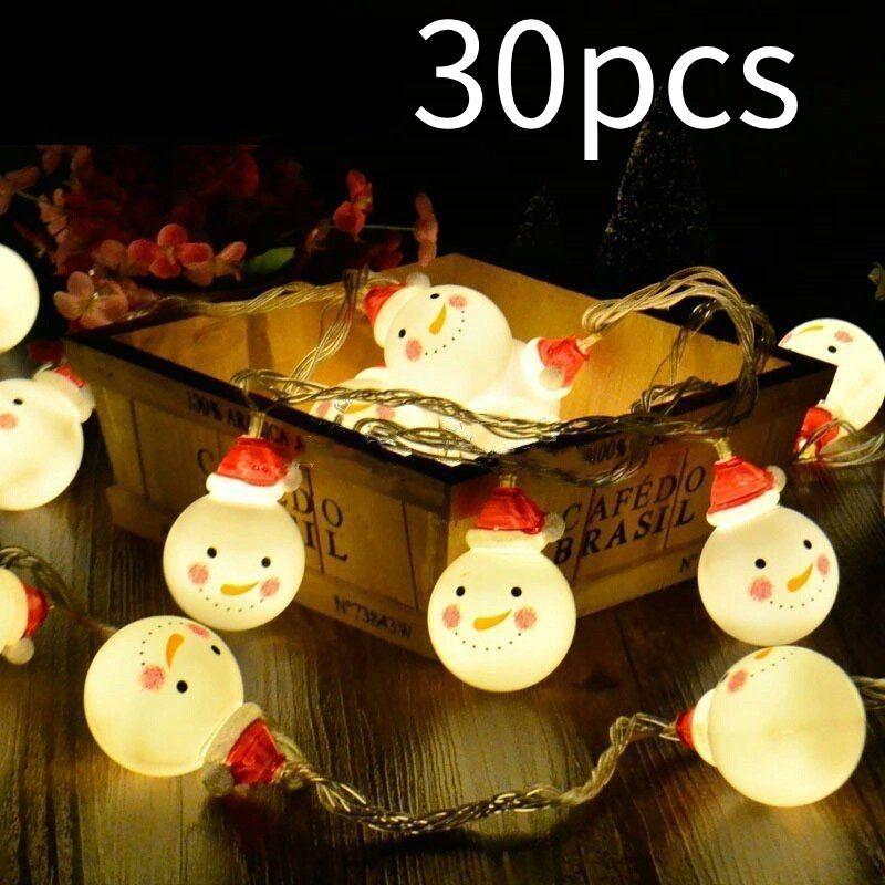 Led String Light Christmas Snowman Lamp Party Decoration Pendant Children Room