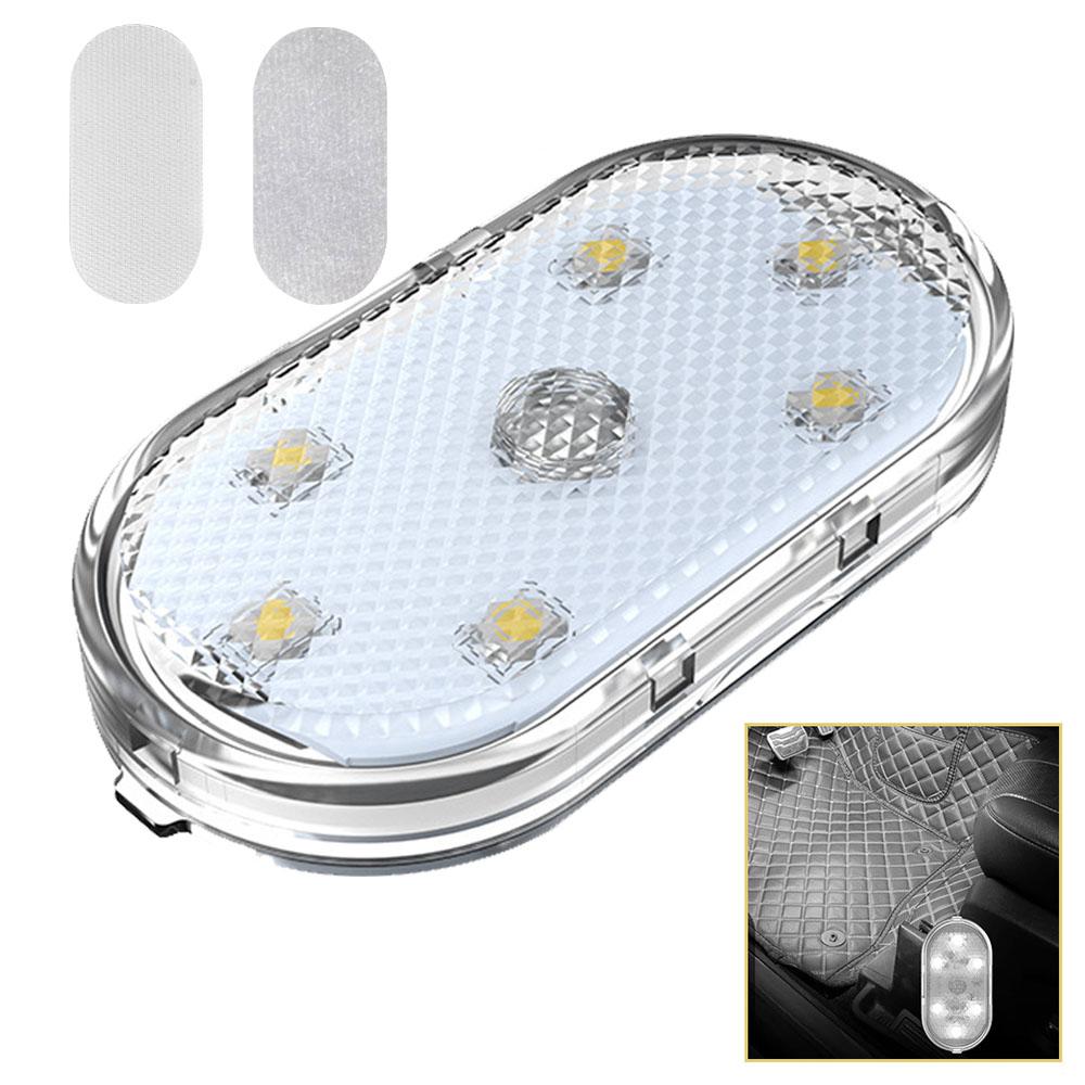 Lumină LED compactă reîncărcabilă USB pentru mașină cu activare magnetică la atingere și iluminare multicoloră