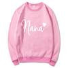 Women's Round Neck Heart Print Casual Hoodie