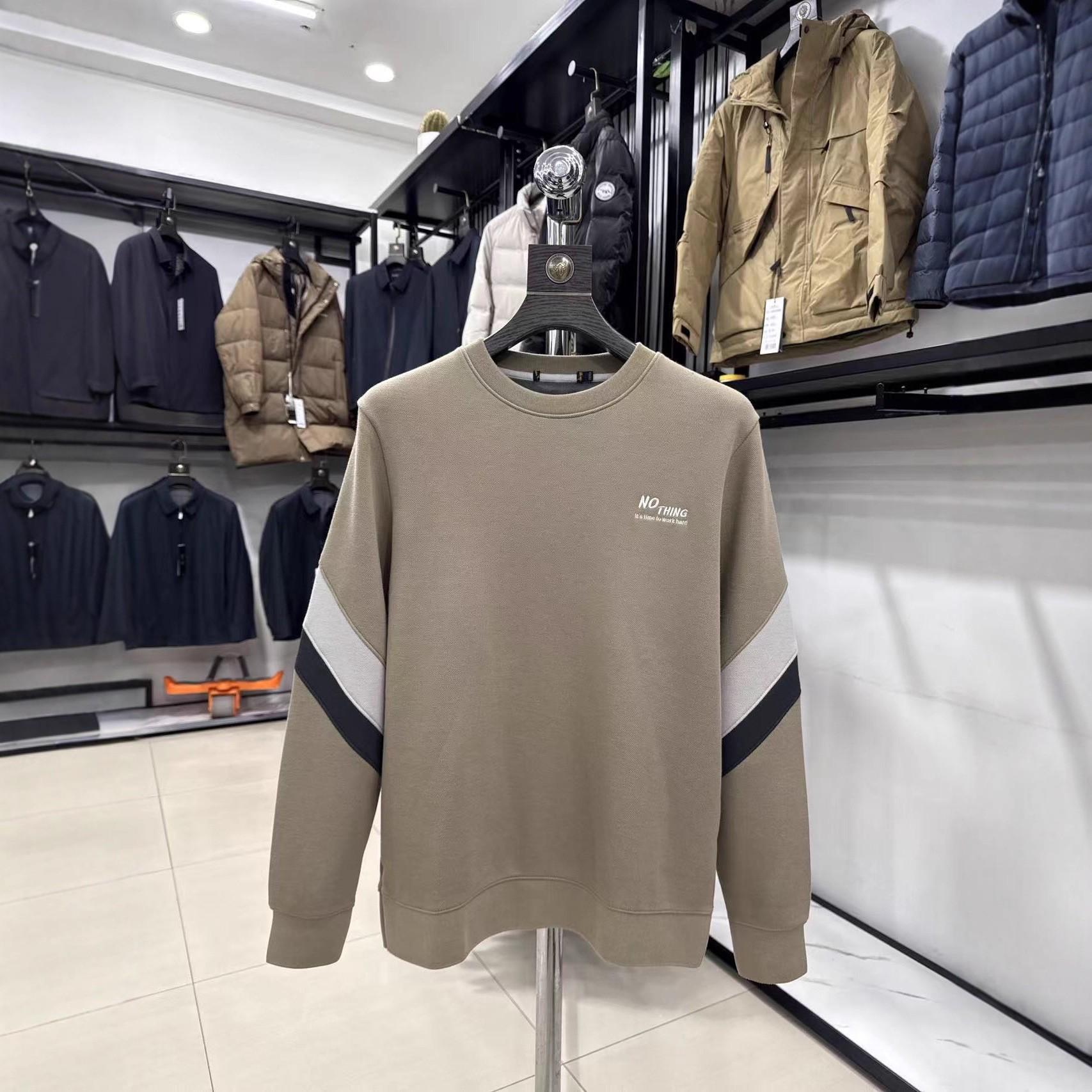 

H Brand Fleece-Lined Color Block Sweatshirt - Warm Long Sleeve Base Layer for Autumn/Winter Size 170 (120-135 kg) хакі