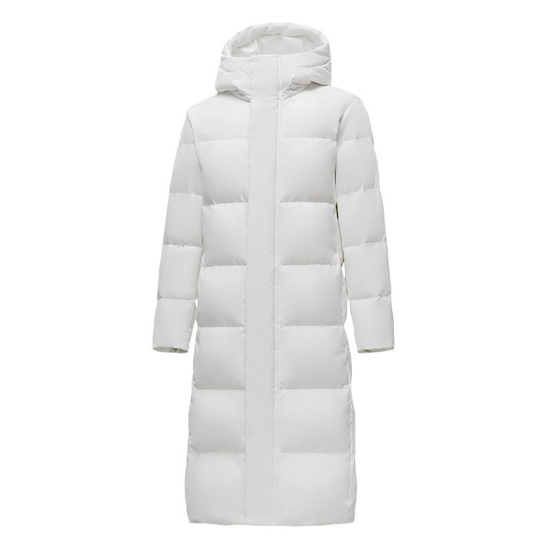 Winter Long Down Coat Men Women Solid Color White Duck Jacket Warm Outerwear