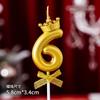 1Pc Gold/Silver Crown Bowknot Number Candle - Birthday Valentine's Day Cake Party Decor