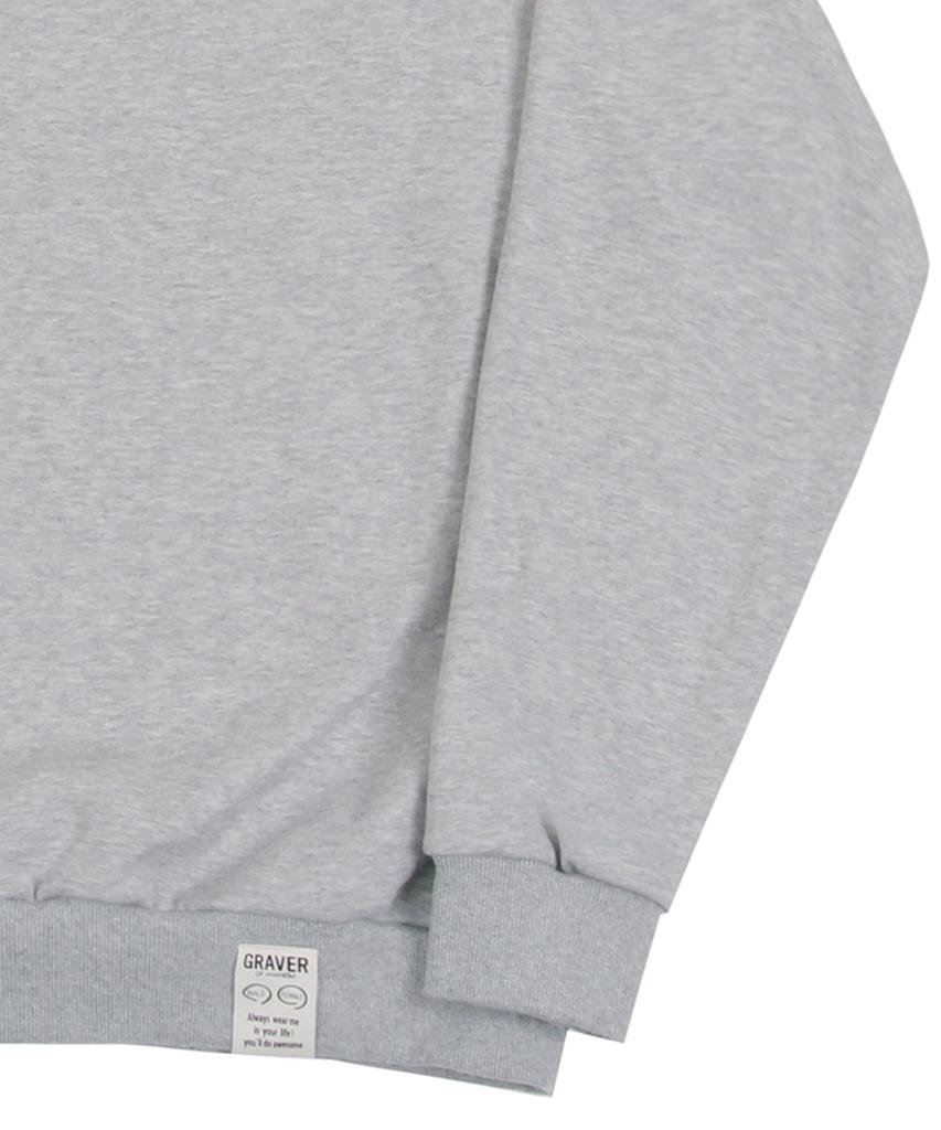 GRAVER [Unisex] Puppy Face Small Drawing Smile Sweatshirt_Gray
