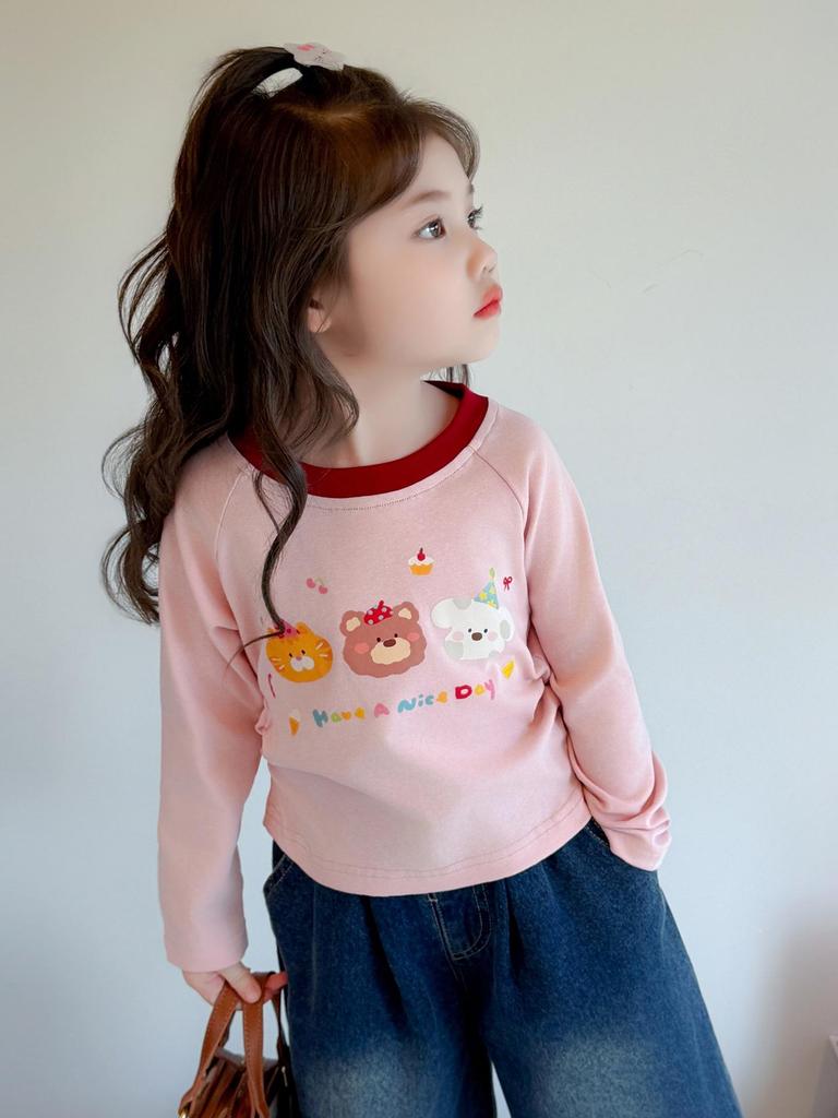 Girls' Stylish Long-Sleeve Base Layer T-Shirt for Spring & Autumn 2025