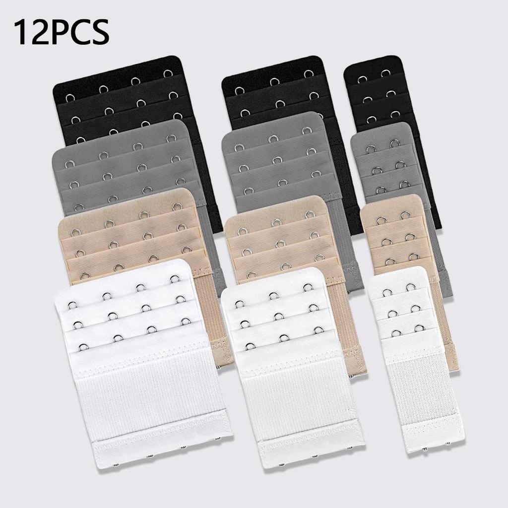 Set Extensoare Elastice pentru Sutien - 12 Bucăți - 2, 3 sau 4 Cârlige