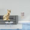 Miniature Cat Sculpture Figurine Ornament for Dollhouse Fireplace Bookcase Animal Art Craft Double