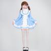 Milky Time Halloween Cosplay Costume for Women, Sister Maid with Eyepatch, Black and Light Blue