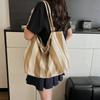 Fashion Canvas Totes Bag Stripe Pattern Casual Shoulder Bags Simple Versatile Handle Bag Casual Occasion