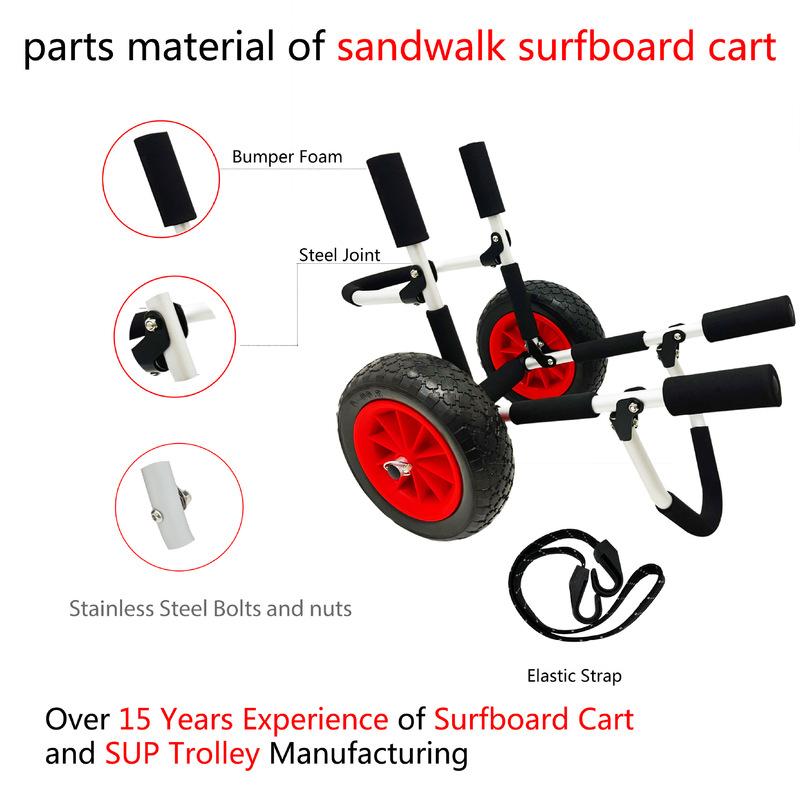 PC Surfboard Handcart Aluminum Alloy SUP Trolley Foldable Portable Transport Cart for Paddle Board
