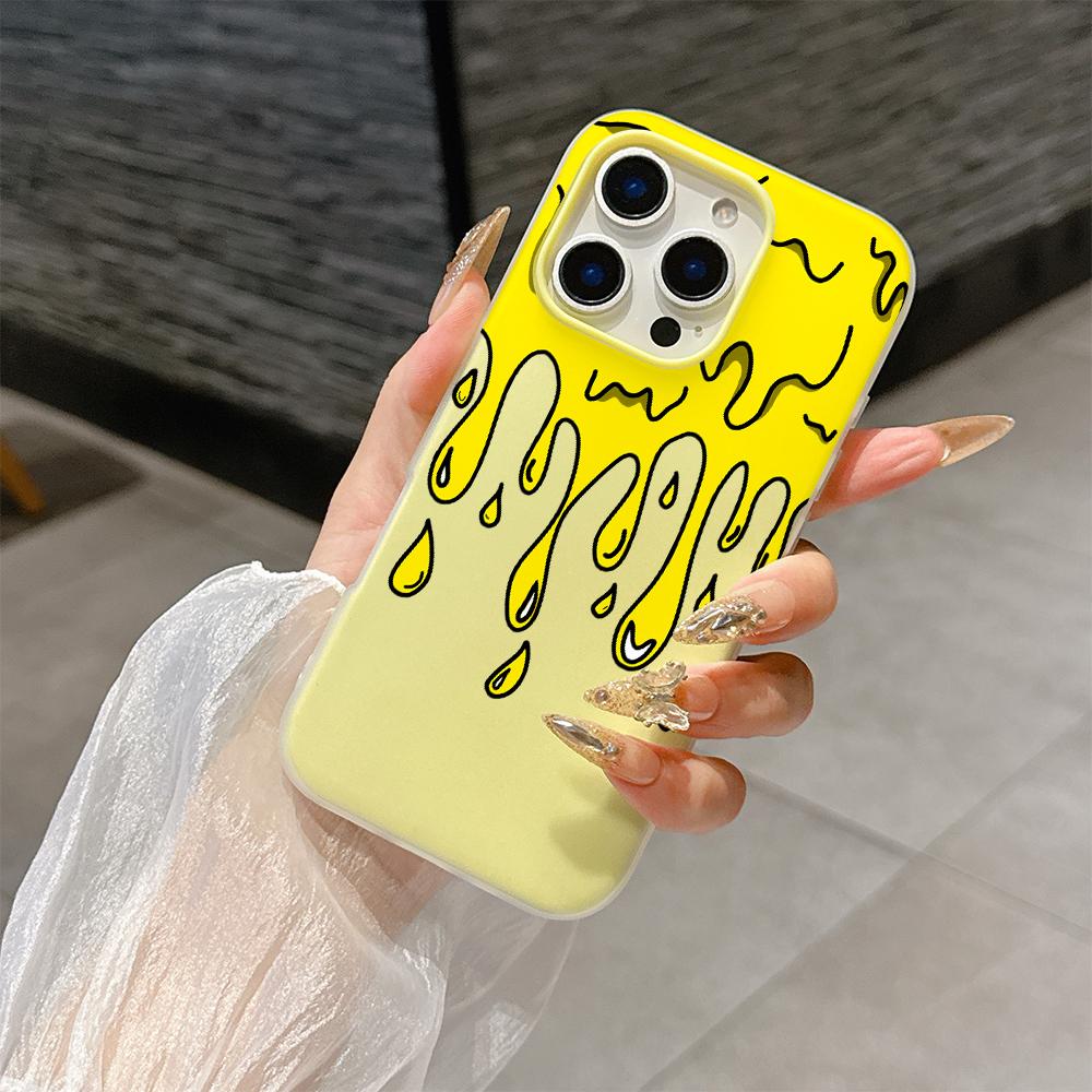 Melted Ice Cream Candy Color Shockproof Matte Candy Color 2 in 1 Phone Case for iPhone 17 Air 16 15 14 13 Plus 12 Pro X XR Max