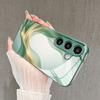 Minimalist Green Textured Pattern Glass Phone Case Suitable for Galaxy S26 S25 S24 S23 Ultra  S22 Ultra S20 Ultra 56 A72 A73