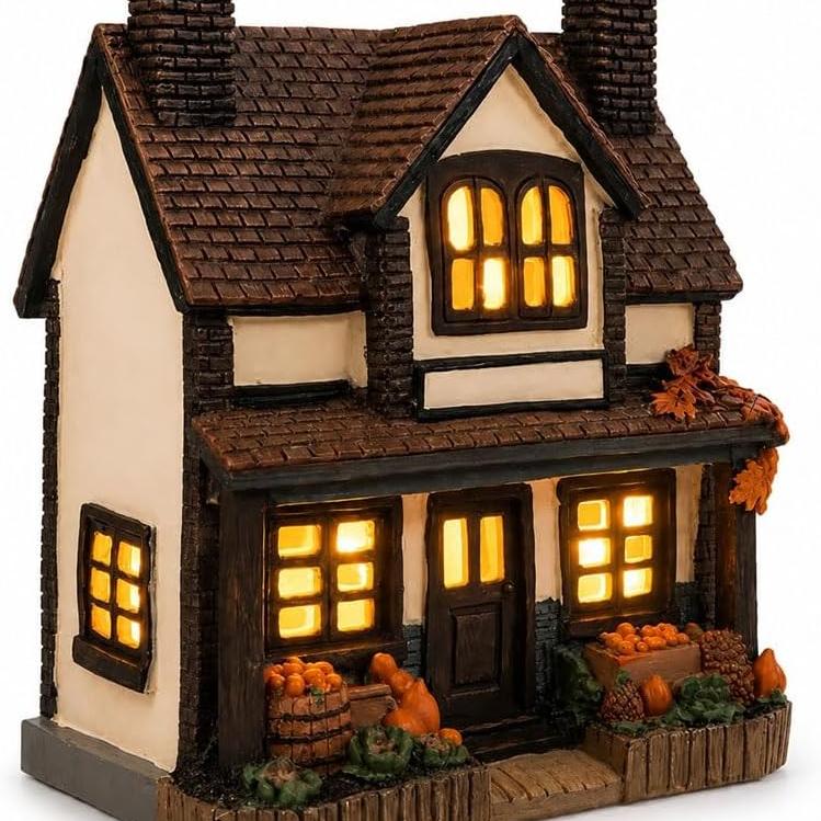 Spīdīgs Vintage Gaismas Ķirbju Mājeliņš Hallowēna