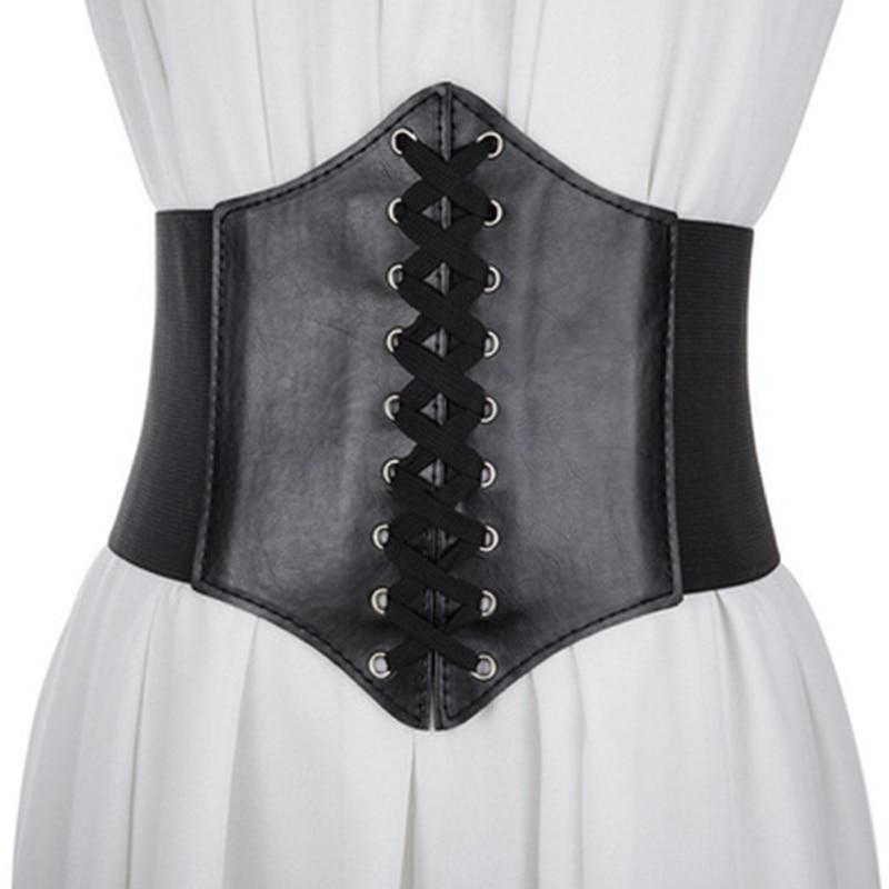 Waist Wide Band Shape Corset Belt Cincher Underbust Women Ultra PU Elastic Clothing Accesoories Female Decorations