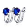 Versatile Sapphire Earrings, Super Flash Zircon Heart-shaped Xiaoqing Girl Earrings.