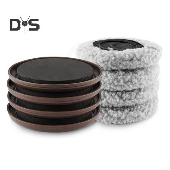 4Pcs Round Furniture Slider Carpet Hardwood Floor Furniture Mover Reusable Heavy Duty Furniture Sofa Bed Table Desk Floor Protector Moving Pad