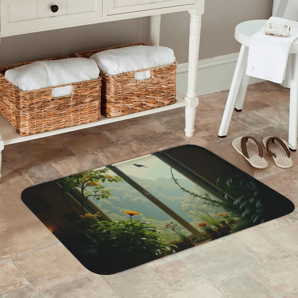 1 Stück Blume und Baum Küchenteppich Rutschfeste Fußmatten Pop-Design Badezimmerteppich Badematte Teppich für Zuhause Spüle Wäsche Dekor