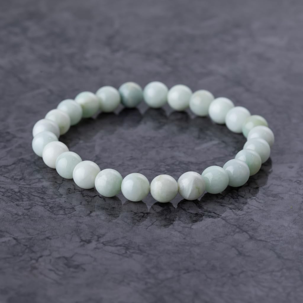 17cm Itoigawa Natural Jadeite Pale Japanese National Jomon Power Stone Jadeite Workshop Special Paulownia Wood Quality Guarantee ABR0875 (8mm beads,