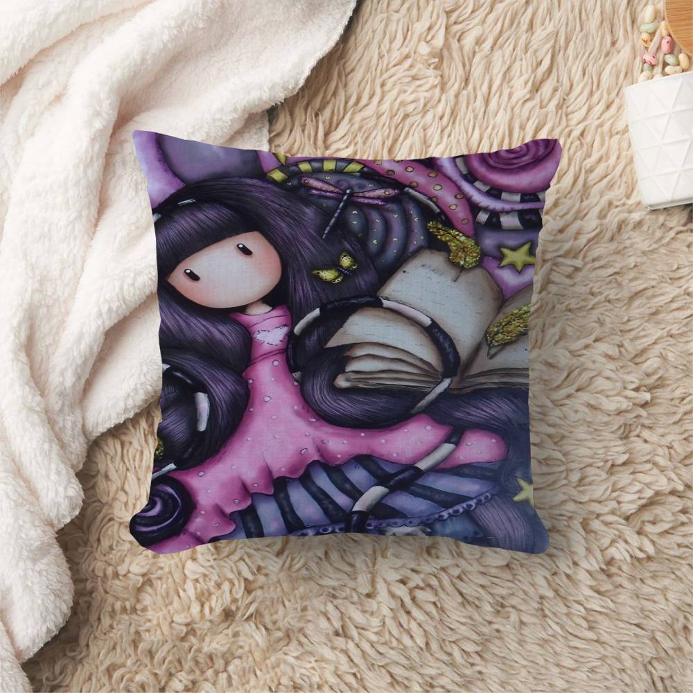 S-Santoro-Gorjuss Cute Girl Cushion Cover Car Throw Pillow Case For Sofa Car Christmas Gift 40x40cm 45x45cm