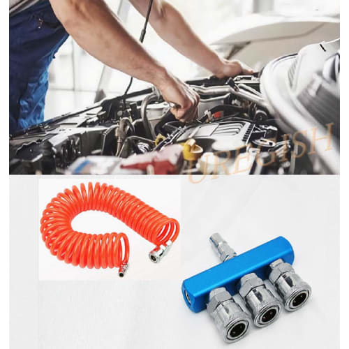 Uregish Air Coupler, Compressor, 2-Pole/3-Pole Branch Connection, Socket with Sealing Tape (3-Pole)