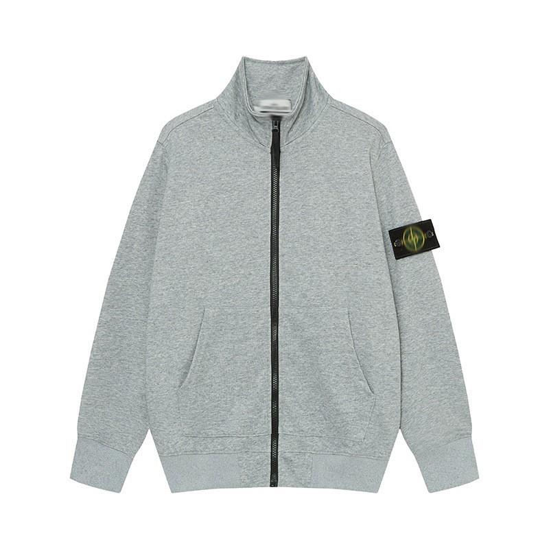 Stone Island Compass Patch Basic Hoodless Sweatshirt Loose Fit Men Women Casual Daily Wear
