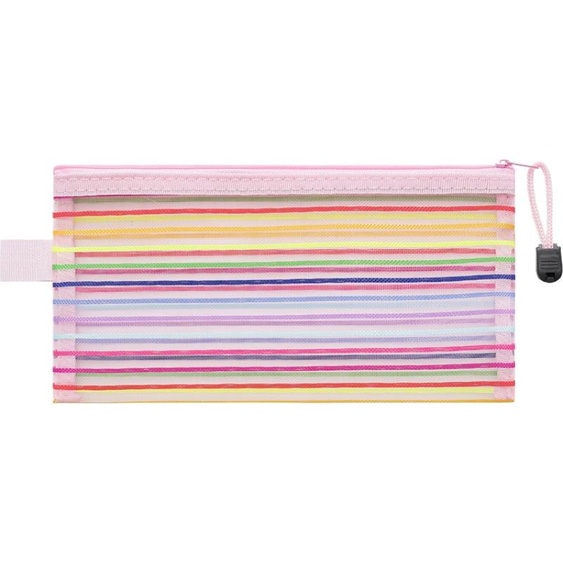 

Colorful Mesh Zipper Pouch Bags Transparent Pencil Case Makeup Cosmetic Storage Bag Travel Organizer Stationery Office School