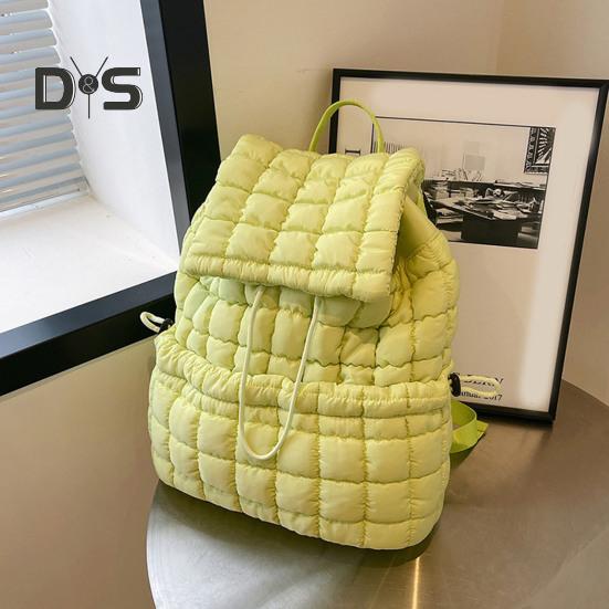 18L gesteppter Rucksack für Frauen Puffer Wanderrucksack Top Klappe Kordelzug Rucksack Polsterung Reise Cloud Gym Bag