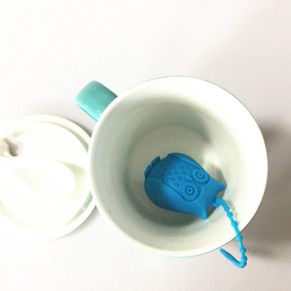 Creative Cute Owl Tea Strainer Tea Bags Filter Food Grade Silicone Loose-leaf Tea Infuser Filter Diffuser Cartoon Tea Accessory