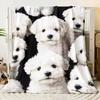 One Adorable Dog-Themed Blanket, Made of Lightweight Flannel, Perfect for Use On a Sofa, Bed, During Travel, Or In The Living Ro