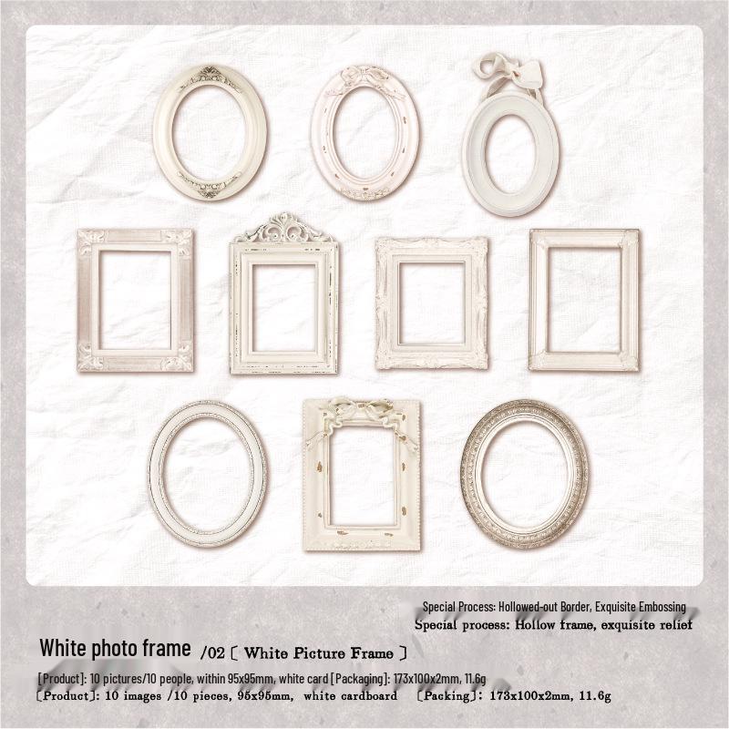 Retro Embossed Collage Card: Re-forged Love Series - Romantic Floral Frame Background, 8 Styles