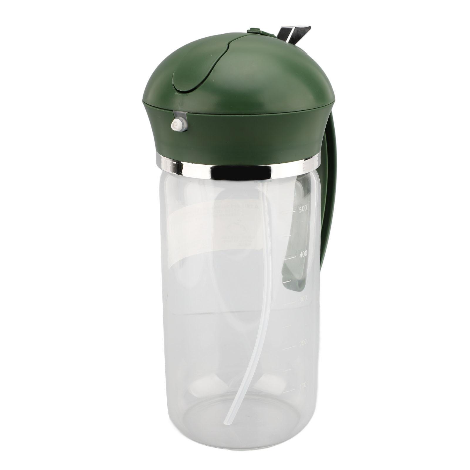 

2 in 1 Oil Spray Bottle Glass PP 550ml Reusable Accurate Oil Control Oil Dispenser Bottle for Home Kitchen Barbecue L зелений