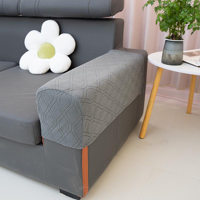 2PCS Elastic Jacquard Removable Armrest Covers Furniture Stretch Chair Sofa Couch Arm Protector темно серый
