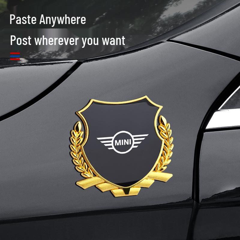 BMW MINI COOPER Wheat Ear Side Emblem Sticker: Metal Body Decoration for F55/F56 Models