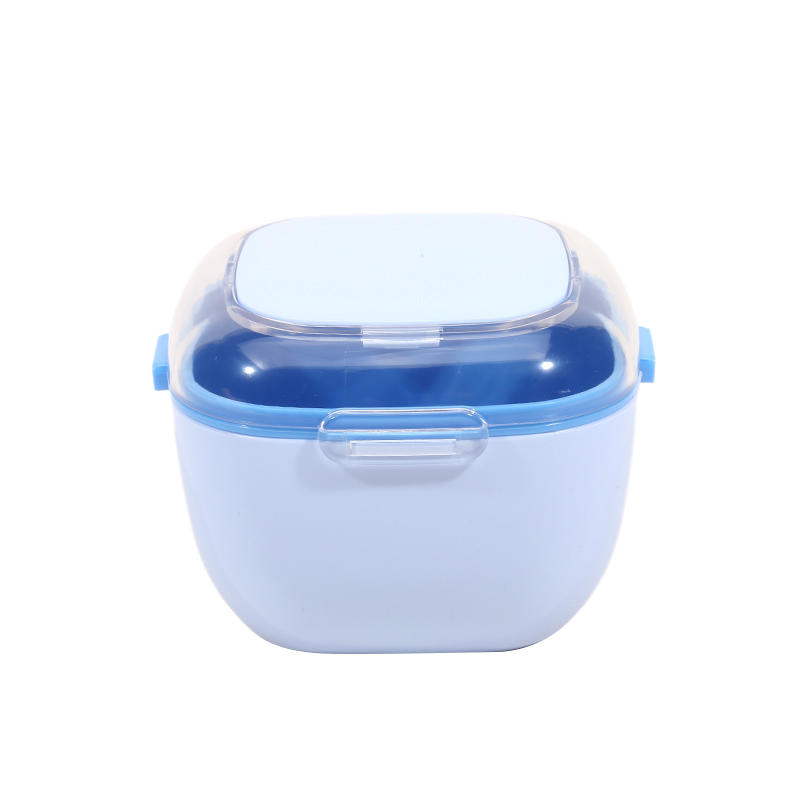 

Multi Functional Double-layer Denture Holder Orthodontic Storage Boxes Drainage Layered Portable Denture Storage Box дитини синього кольору
