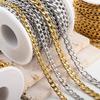 Flat Chain Cuban Link Cable Chain Embossed Metal DIY Jewelry Making Chain for DIY Anklet Making