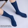 Mens Business Suit Soft Breathable Velvet Silk Dress Socks Solid Color Middle Calf Length Stockings for Formal Use