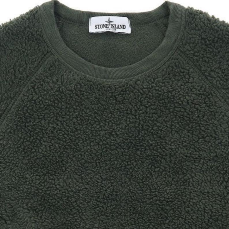 Stone Island Sweatshirt Kids Solid Color Casual Crew Neck Long Sleeve Army Green Kids sweatshirt 771660143-V0058