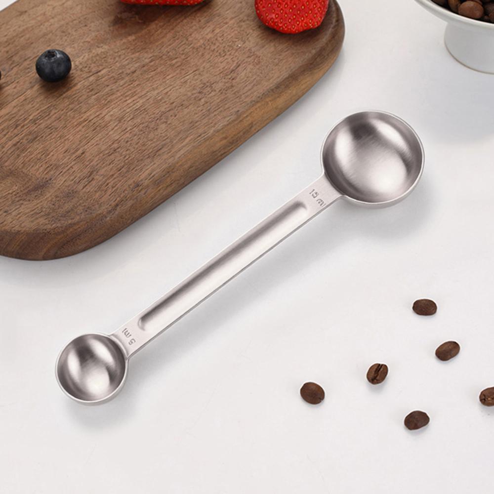 

1Pc Household Double-headed Coffee Bean Spoon Milk Tea Fruit Powder Spoon Kitchen Baking Spoon Stainless Steel Measuring Spoon серебряный