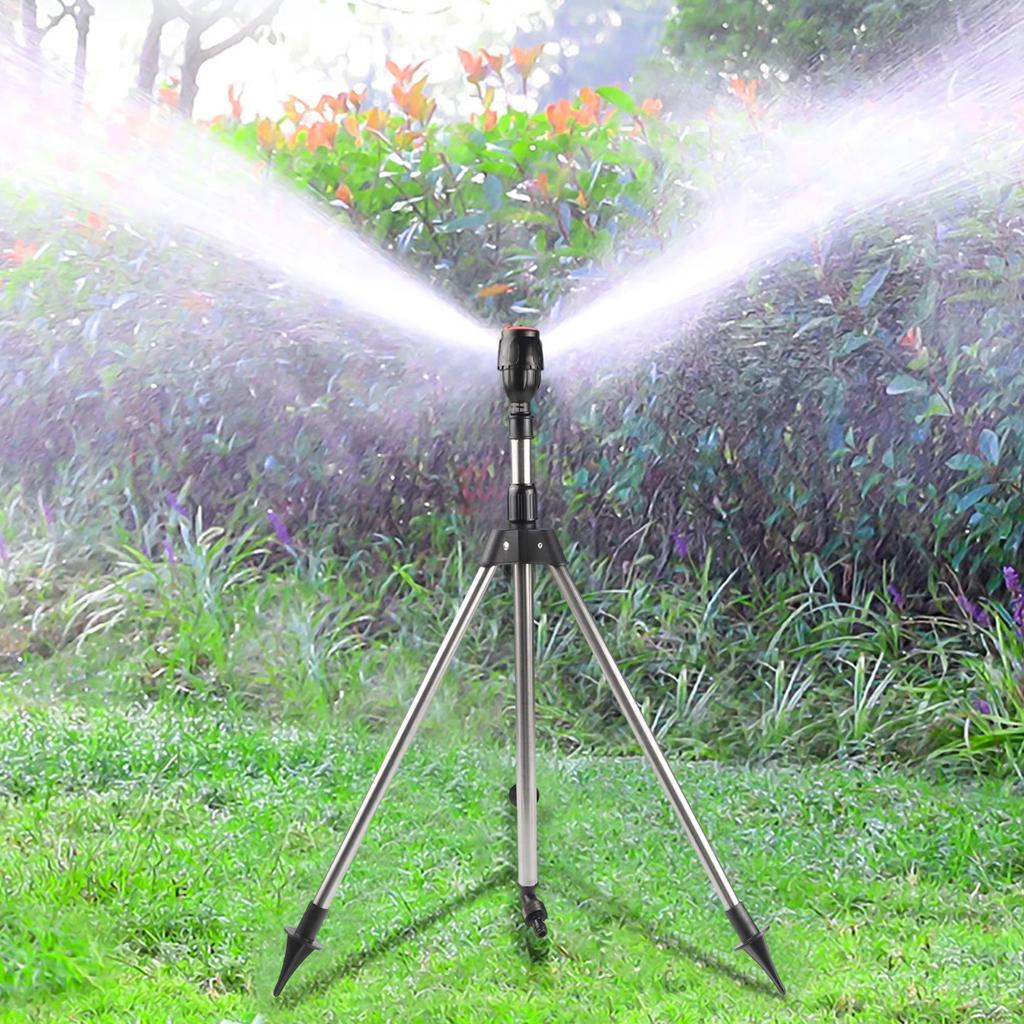 Adjustable Spraying Rotating Sprinkler 360 Degree Rotation Easy Installation Flexible Spray Distance Height-adjustable Tripod