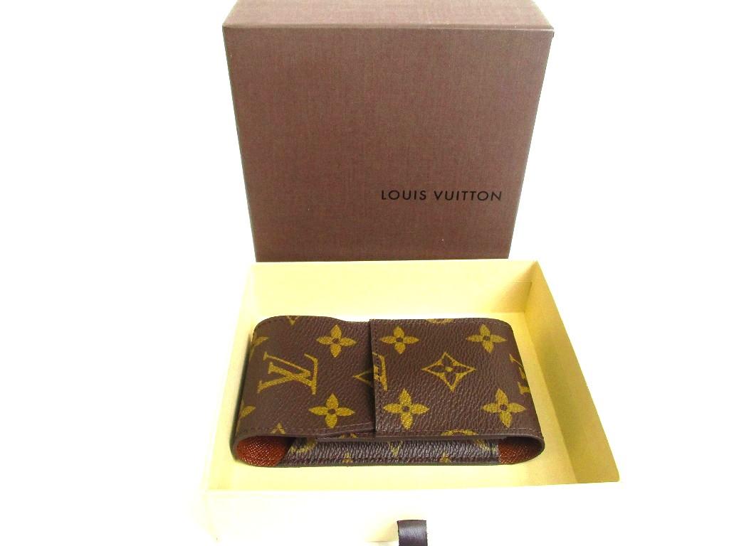 Authentic LOUIS VUITTON Monogram Leather Brown Cigarette Cases #b130  Open box